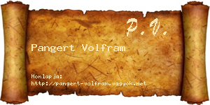 Pangert Volfram névjegykártya